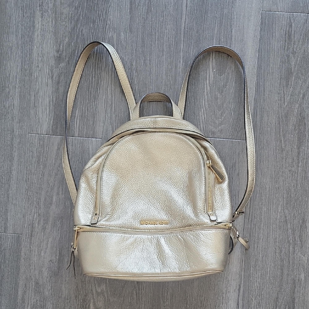 Michael Kors Metallic Gold Backpack